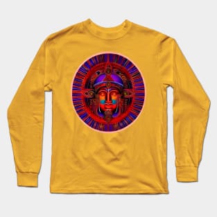 New World Gods (30) - Mesoamerican Inspired Psychedelic Art Long Sleeve T-Shirt